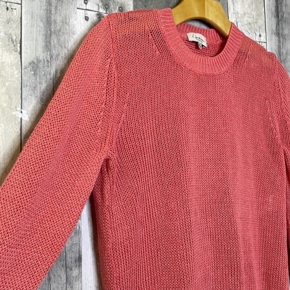 Babaton linen and silk lightweight coral long sleeve‎ crochet top. Size medium - Picture 3 of 11
